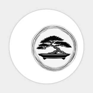 Monochrome Bonsai Tree Elegance No. 569 Magnet